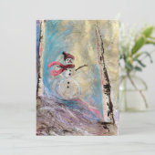 Snow Girl Holiday Card Dankeskarte (Stehend Vorderseite)