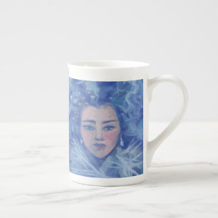 Snow Girl, Winterfantasiekunst, Weihnachten Porzellantasse