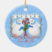 Snow Girls und Candy Canes Christmas Sake Orna Keramikornament (Hinten)