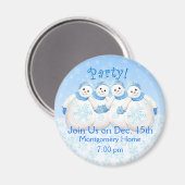 Snow Girls Weihnachtsmagnet Party Einladung Magnet (Vorderseite/Rückseite)