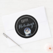 Snow Glob mit Birds Happy Holiday Sticker (Umschlag)