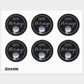 Snow Glob mit Birds Happy Holiday Sticker (Blatt)