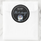 Snow Glob mit Birds Happy Holiday Sticker (Tasche)