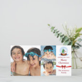 Snow Globe 3 Fotos Weihnachten - Fotokarte (Stehend Vorderseite)