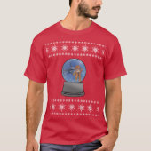 Snow Globe Albtraum mit Shark Gingerbrot Mann T-Shirt (Vorderseite)