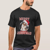 Snow Globe Australian Shepherd Dog Christmas T-Shirt (Vorderseite)