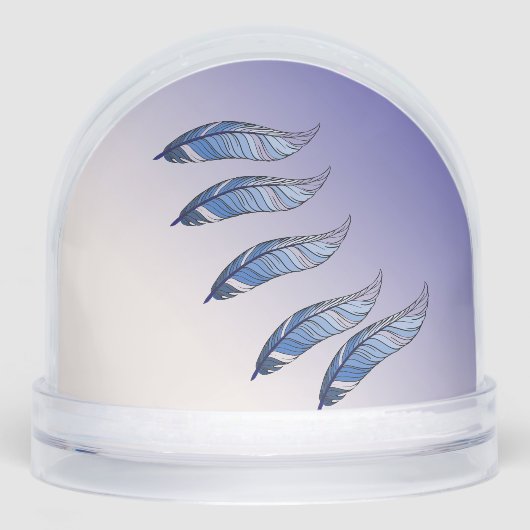 Snow Globe - Blauer Federn Floating Schneekugeln (Vorderseite)