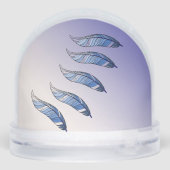 Snow Globe - Blauer Federn Floating Schneekugeln (Rückseite)