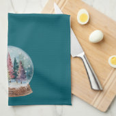 Snow Globe Colorful Christmas Tree Forest Geschirrtuch (Viertel Falte)