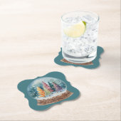 Snow Globe Colorful Christmas Tree Forest Untersetzer (Vor Ort)