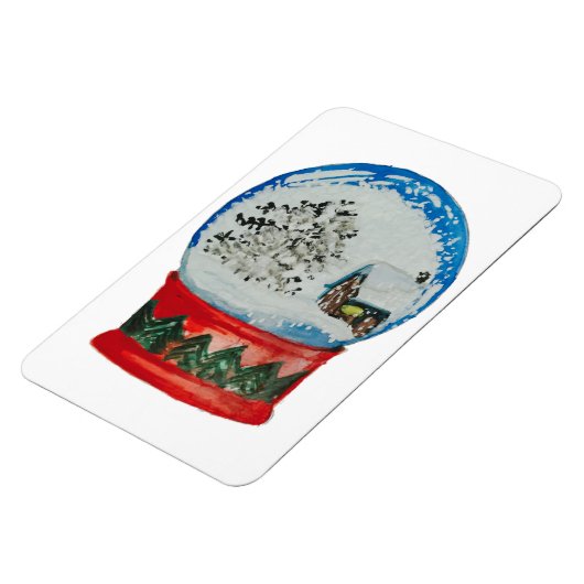 Snow Globe Crystal Ball Winter Village Weihnachten Magnet (Linke Seite)