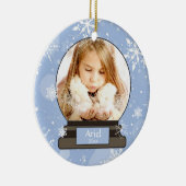 Snow Globe Custom Foto Beautiful Keramikornament (Rechts)