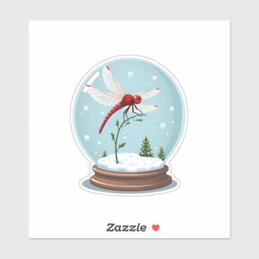 Snow Globe Dragonfly Aufkleber (Blatt)