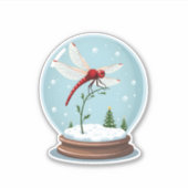 Snow Globe Dragonfly Aufkleber (Vorderseite)