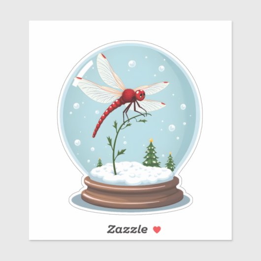 Snow Globe Dragonfly Aufkleber (Blatt)
