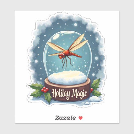 Snow Globe Dragonfly Aufkleber (Blatt)