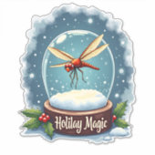 Snow Globe Dragonfly Aufkleber (Vorderseite)