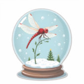 Snow Globe Dragonfly Aufkleber (Vorderseite)