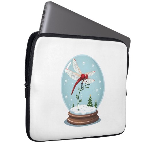 Snow Globe Dragonfly Laptopschutzhülle (Vorne Rechts)