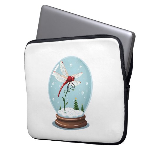 Snow Globe Dragonfly Laptopschutzhülle (Vorderseite Links)