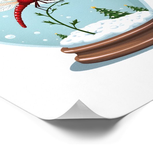 Snow Globe Dragonfly Poster (Ecke)