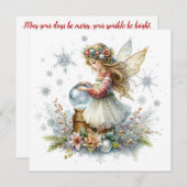 Snow Globe Fairy Holiday Card (Vorne/Hinten)