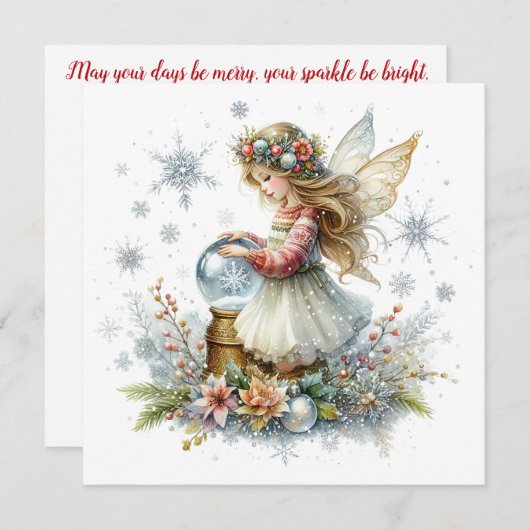 Snow Globe Fairy Holiday Card (Vorne/Hinten)