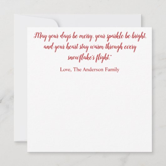 Snow Globe Fairy Holiday Card (Rückseite)