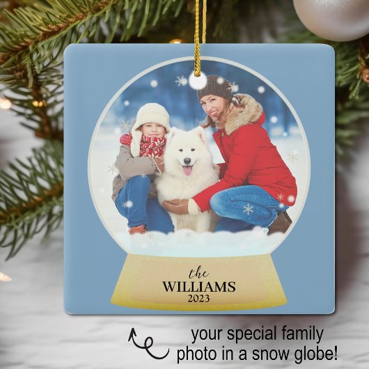 Snow Globe Foto Name Personalisiert Keramikornament