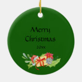 Snow Globe Foto Personalisierte Keramik Ornament (Hinten)