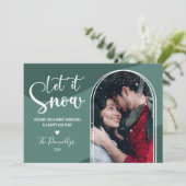 Snow Globe Foto Weihnachtskarte Feiertagskarte (Stehend Vorderseite)