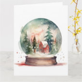 Snow Globe Glass Ball Winter Wunderland Weihnachte Karte (Gelbe Blume)