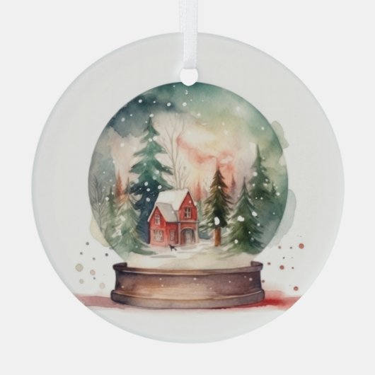 Snow Globe Glass Ball Winter Wunderland Weihnachte Ornament Aus Glas (Rückseite)