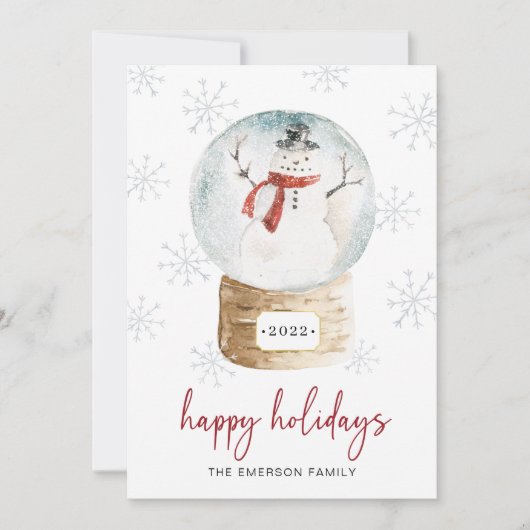 Snow Globe Happy Feiertagskarte (Vorderseite)