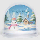 Snow globe happy holidays personalize schneekugeln (Vorderseite)