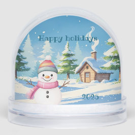 Snow globe happy holidays personalize schneekugeln