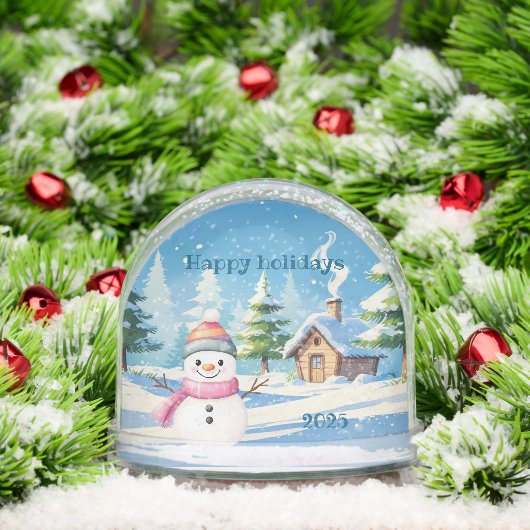 Snow globe happy holidays personalize schneekugeln (Weihnachten)