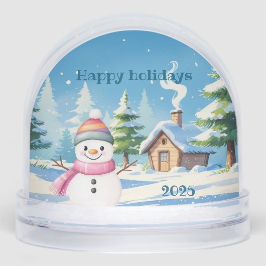 Snow globe happy holidays personalize schneekugeln (Vorderseite)