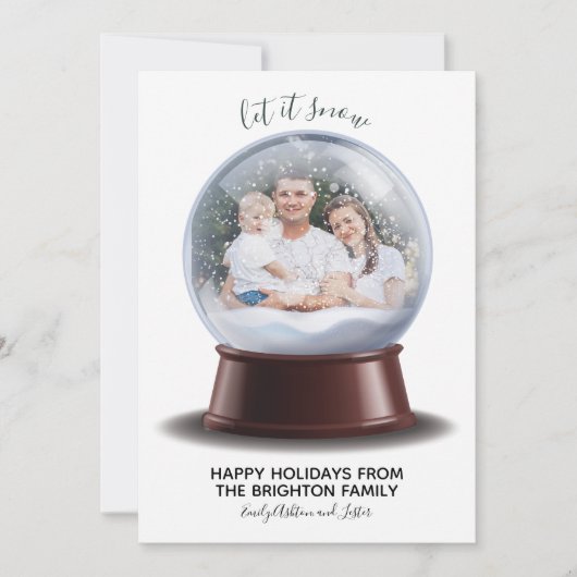 Snow Globe Holiday Card Snow It Snow 2021 Einladung (Vorderseite)