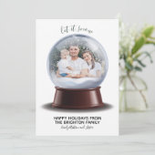 Snow Globe Holiday Card Snow It Snow 2021 Einladung (Stehend Vorderseite)