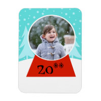 Snow Globe Holiday Flexible Foto Magnet