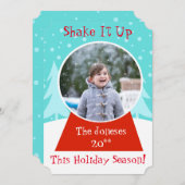 Snow Globe Holiday Foto Card Feiertagskarte (Vorne/Hinten)