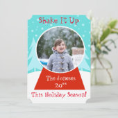 Snow Globe Holiday Foto Card Feiertagskarte (Stehend Vorderseite)