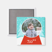 Snow Globe Holiday Foto Magnet (Vorderseite/Rückseite)