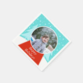 Snow Globe Holiday Foto Paper Napkins Serviette (Ecke)