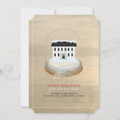 Snow Globe House Gold Feiertage Ankündigung (Vorderseite)