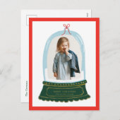 Snow Globe Illustration Holiday Foto Feiertagspostkarte (Vorne/Hinten)