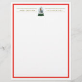 Snow Globe Illustration Holiday Foto Stationery Briefbogen (Vorderseite)