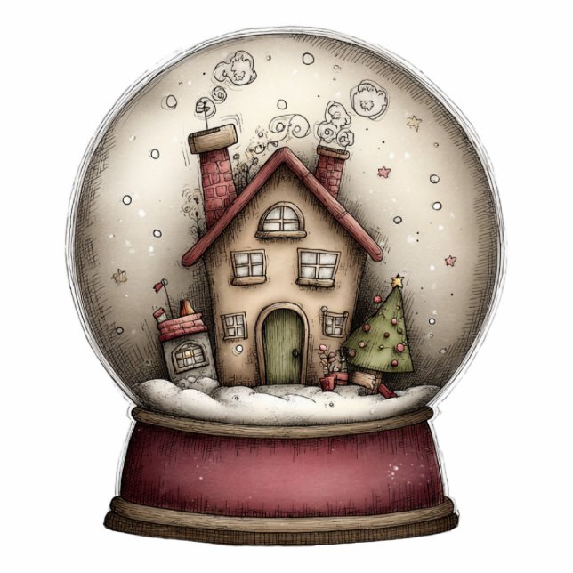 Snow Globe Magic Freistehende Fotoskulptur (Vorne)