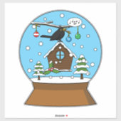 Snow Globe mit Blackbird singen Aufkleber (Blatt)